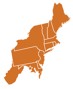 In this study, the Northeast region includes Connecticut, Delaware, Maine, Maryland, Massachusetts, New Hampshire, New Jersey, New York, Pennsylvania, Rhode Island, and West Virginia. 