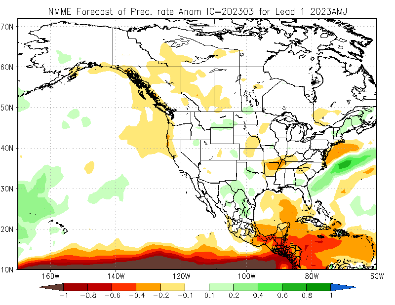 For April to June 2023, below-normal rainfall is forecast across the Caribbean.