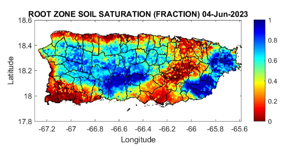 Dry soil conditions persis across portions of eastern Puerto Rico and areas of the southwest and northwest coast