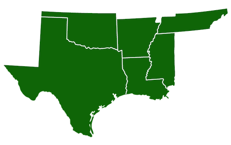 In  this study, the South region includes Arkansas, Louisiana, Mississippi, Oklahoma, Tennessee, and Texas.