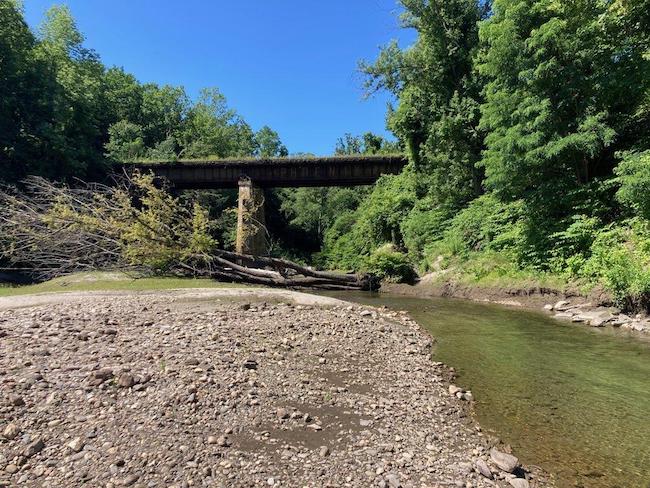 Low streamflow on Saxtons River in Vermont