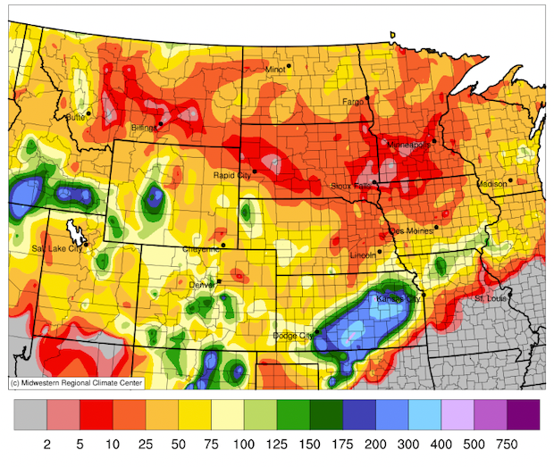 Snowfall since November 1, 2023 is only 2%-25% of normal across much of South Dakota, Montana, Minnesota, Iowa, and eastern Nebraska. Portions of Kansas have received 200%-400% of normal snowfall so far this season.