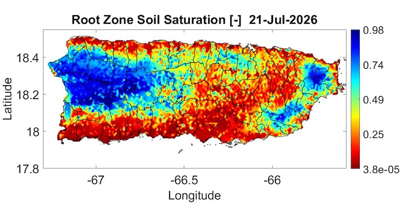 This map shows mostly dry soils along the southern and northern plains, as well as for the eastern interior. Only a few areas in the west and western interior and small parts of the eastern coast  show wet soils.
