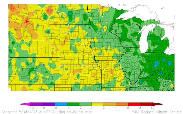 Near- to cooler-than-normal temperatures across the region over the last 30 days have helped limit the amount of moisture lost from the surface.