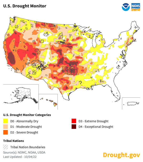 The new Tribal Nation Boundary feature allow users to display reservation boundaries over key drought maps, like the U.S. Drought Monitor.