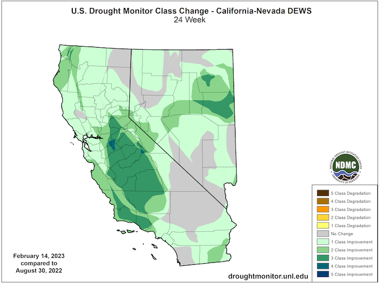 CaliforniaNevada Drought Status Update February 17, 2023 Drought.gov