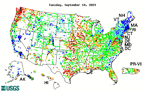 The areas most impacted by higher temperatures and low precipitation over the last two months are reflected in stream conditions with low streamflows, especially for smaller, unregulated rivers. 