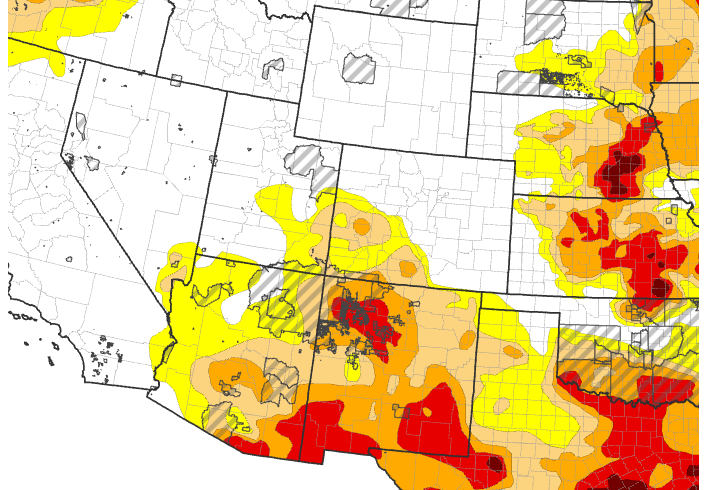 As of September 19, 2023, 33.81% of the Intermountain West is experiencing Moderate to Extreme (D1–D3) drought.
