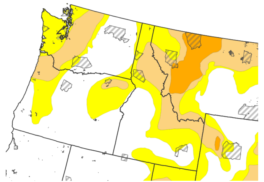 As of May 27, 2025, early two-thirds of tribal lands in the Pacific Northwest are experiencing Abnormal Dryness (D0) to Severe Drought (D2), according to the U.S. Drought Monitor. The Flathead Reservation is experiencing the most intense drought.