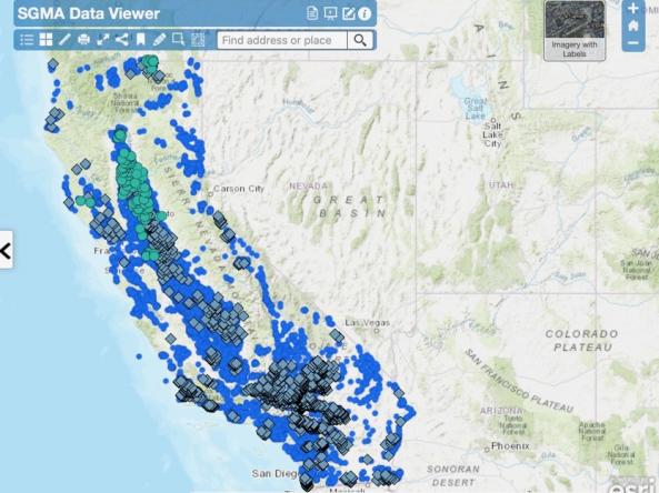 Decorative image. Interactive map of groundwater conditions from the SGMA Data Viewer.