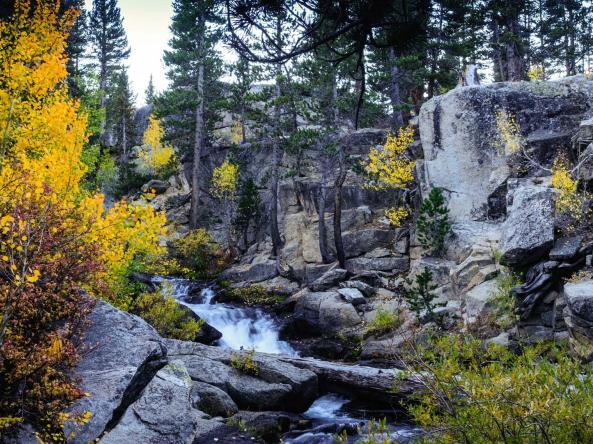 Bishop Creek waterfall in the Sierra Nevada Mountains