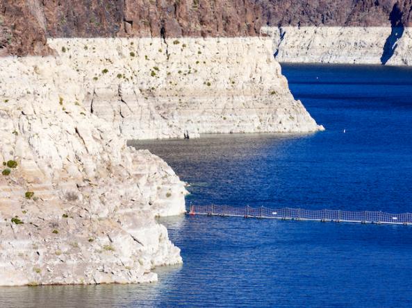 Low water levels on Lake Mead