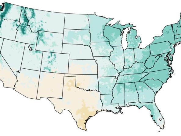 Evapotranspiration maps from the NCA5.