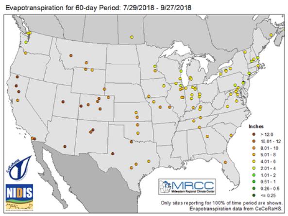 Example evapotranspiration map