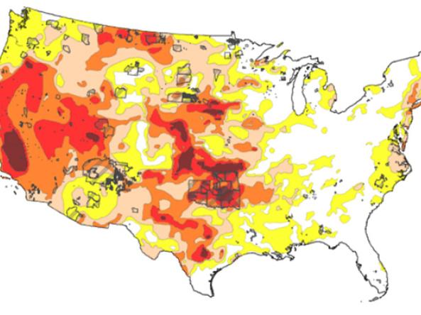 NIDIS launched a new map feature that allows users to display reservation boundaries over any map on Drought.gov.