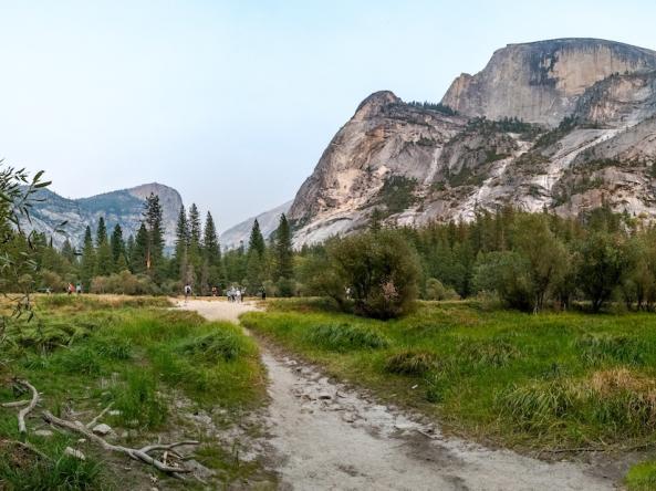 Panoramic view of Mirror Lake in times of complete drought, in Yosemite National Park. Photo credit: Marquicio Pagola, Shutterstock.