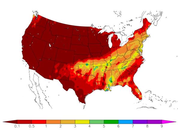 Example precipitation map from HPRCC