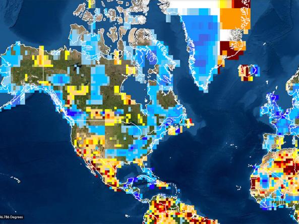 Map of GPCC 1-month drought index