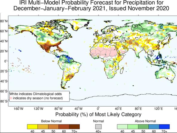 IRI Seasonal Climate Forecasts example map