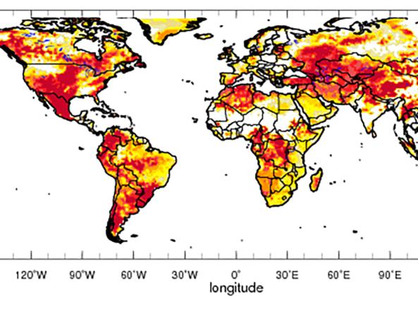 Example IRI global drought forecast map