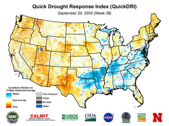 QuickDRI map of the contiguous U.S.