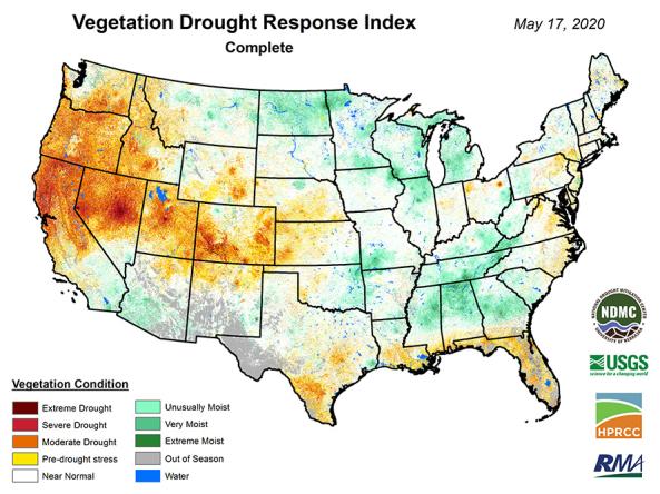 VegDRI map of the contiguous U.S.