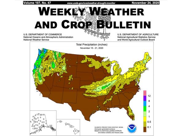 First page of the Weekly Weather and Crop Bulletin