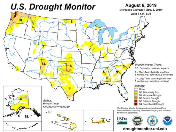 Representative image of the U.S. Drought Monitor