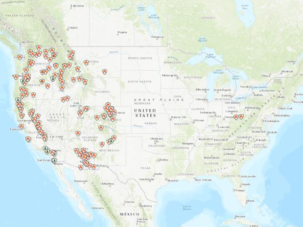 InciWeb interactive active fire map