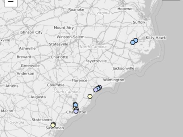 Representative map from the Coastal Salinity Index, showing stations' salinity conditions