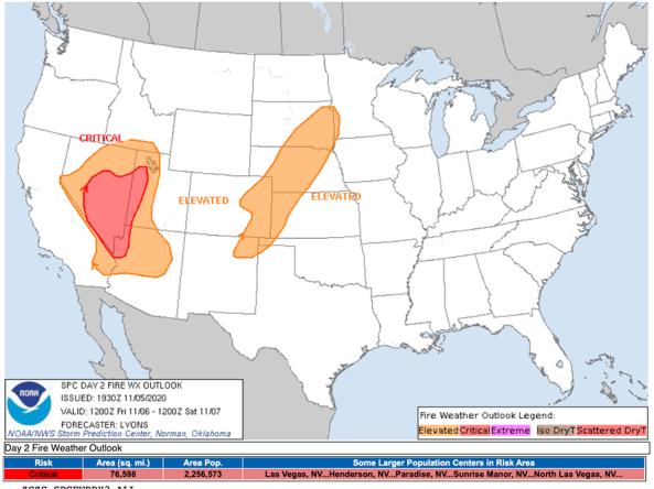 National Weather Service Day 2 Fire Weather Outlook