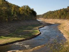 A photo of the Little Tennessee River during a severe drought. Photo credit: mtilghma, Adobe Stock.