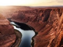 Drought conditions causing low levels in the Colorado River. Image credit: GoodFocused, Shutterstock.