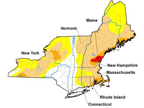 U.S. Drought Monitor map of the Northeast. Valid November 10, 2020.
