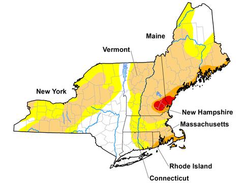 U.S. Drought Monitor map of the Northeast. Valid December 1, 2020.