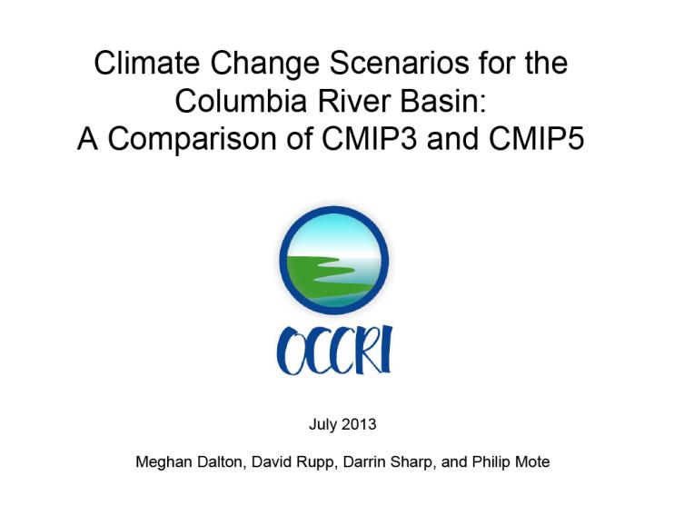 title slide from presentation on climate change scenarios