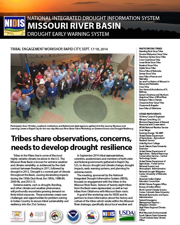 first page of report on the Tribal Engagement Workshop in Rapid City, Sept. 17-18, 2014