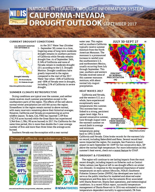 First page of outlook on CA-NV Webinar Summary Sept 25