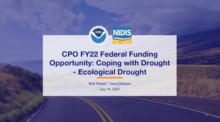 First slide of the Coping with Drought: Ecological Drought webinar presentation from July 14