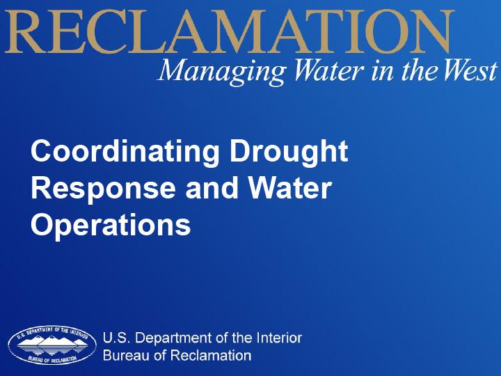title slide from presentation on water reclamation in the western region