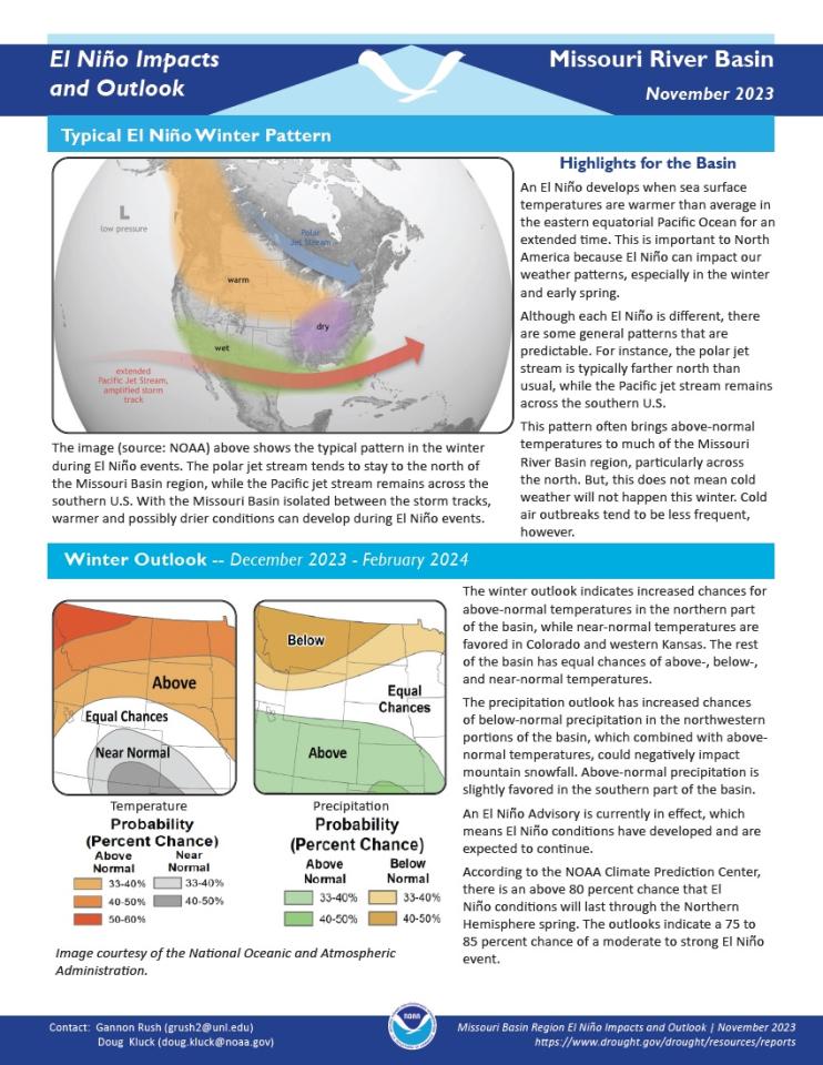 Example image of the ENSO Impacts and Outlook report.