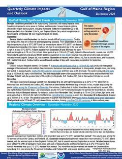 First page of the Quarterly Climate Impacts and Outlook for the Gulf of Maine Region