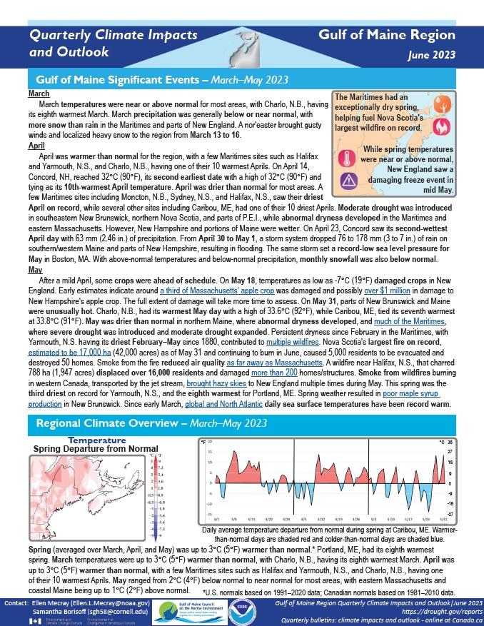 Example image of the Climate Impacts and Outlook report