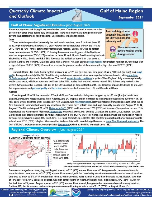 Example image of the Climate Impacts and Outlook report