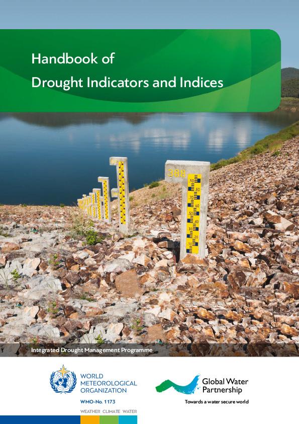 Cover of the handbook depicting a lake with measurement devices along the shoreline.