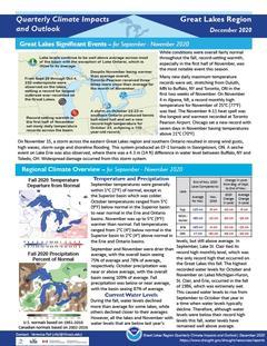 First page of the Quarterly Climate Impacts and Outlook for the Great Lakes Region