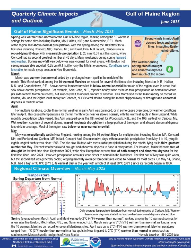 Example image of the Climate Impacts and Outlook report