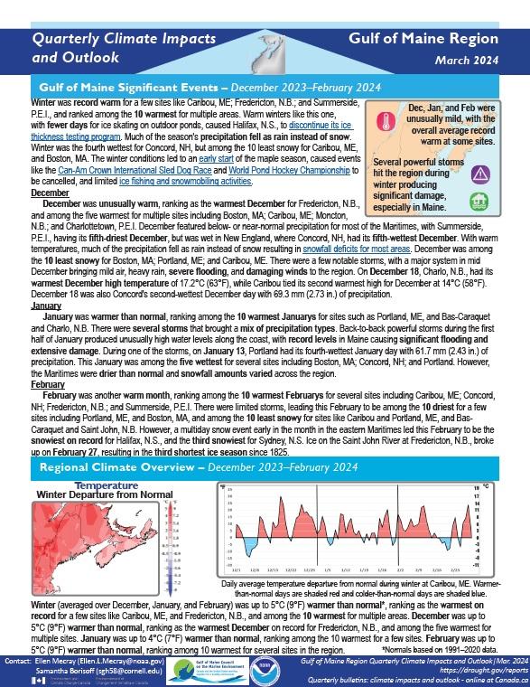 Example image of the Climate Impacts and Outlook report