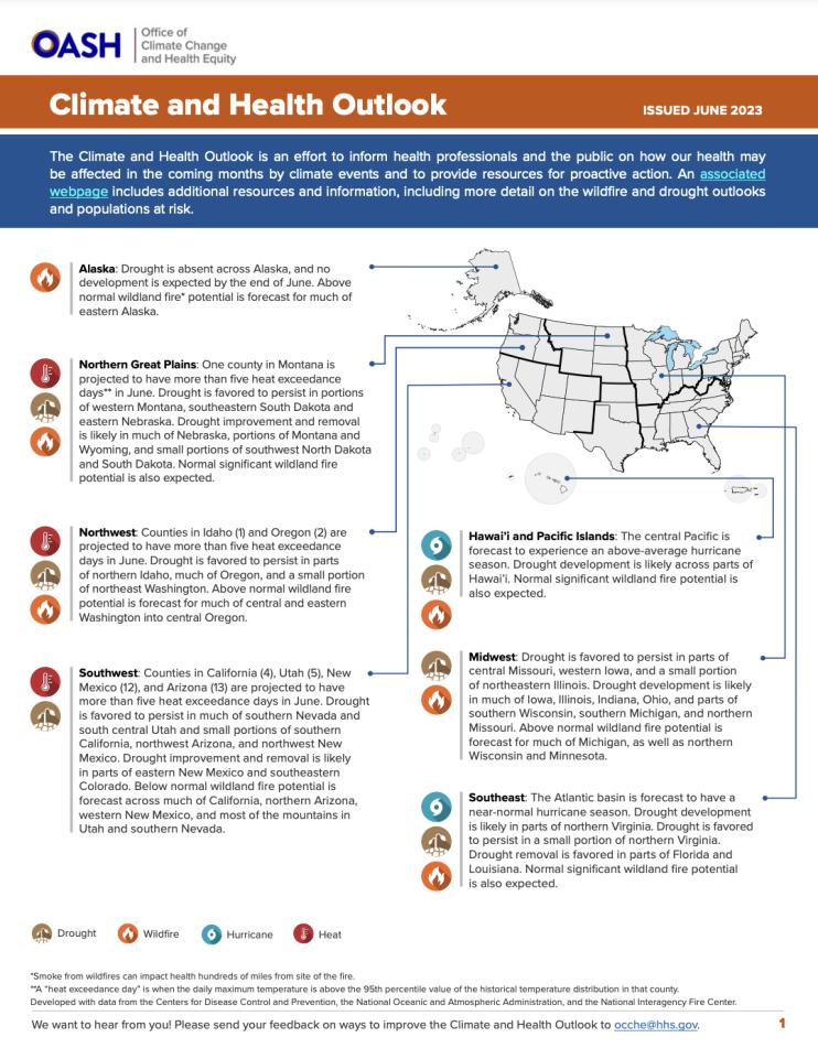 The June 2023 Climate and Health Outlook.