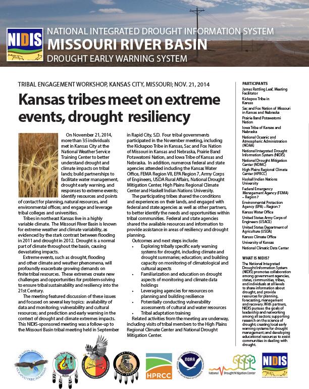 One-page report on the Kansas Tribal Engagement Workshop